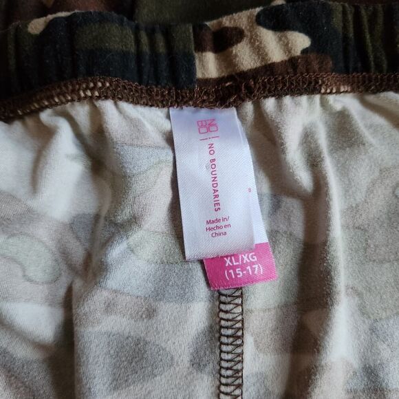 No Boundaries Camouflage Sleepwear Lounge Pants Juniors Size XL Brown/Green - Picture 4 of 4